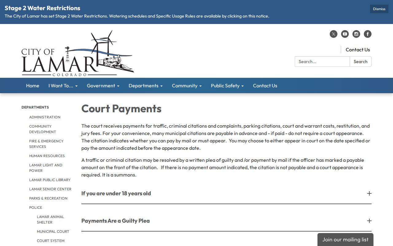 Lamar warrant search municipal payment options